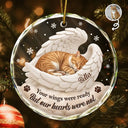 Art Design,Sentimental,Christmas,Pet Lovers,Memorial,Photo - Sleeping Dog Cat Baby - Custom Photo Sleeping Angel Your Wings Were Ready Dog Pet Lovers Memorial - Personalized Circle Glass Ornament