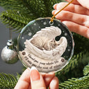 Art Design,Sentimental,Christmas,Pet Lovers,Memorial,Photo - Sleeping Dog Cat Baby - Custom Photo Sleeping Angel Your Wings Were Ready Dog Pet Lovers Memorial - Personalized Circle Glass Ornament