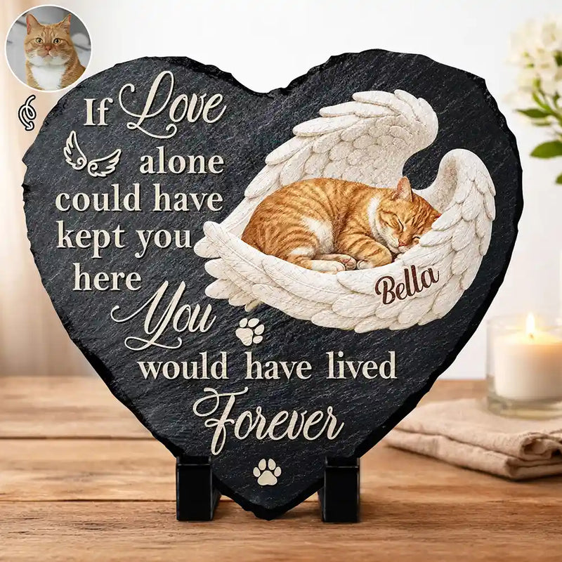 Art Design,Sentimental,Pet Lovers,Memorial,Photo - Sleeping Dog Cat Baby - Custom Photo Sleeping Angel Your Wings Were Ready Dog Pet Lovers Memorial - Personalized Heart Memorial Garden Stone