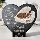 Art Design,Sentimental,Pet Lovers,Memorial,Photo - Sleeping Dog Cat Baby - Custom Photo Sleeping Angel Your Wings Were Ready Dog Pet Lovers Memorial - Personalized Heart Memorial Garden Stone