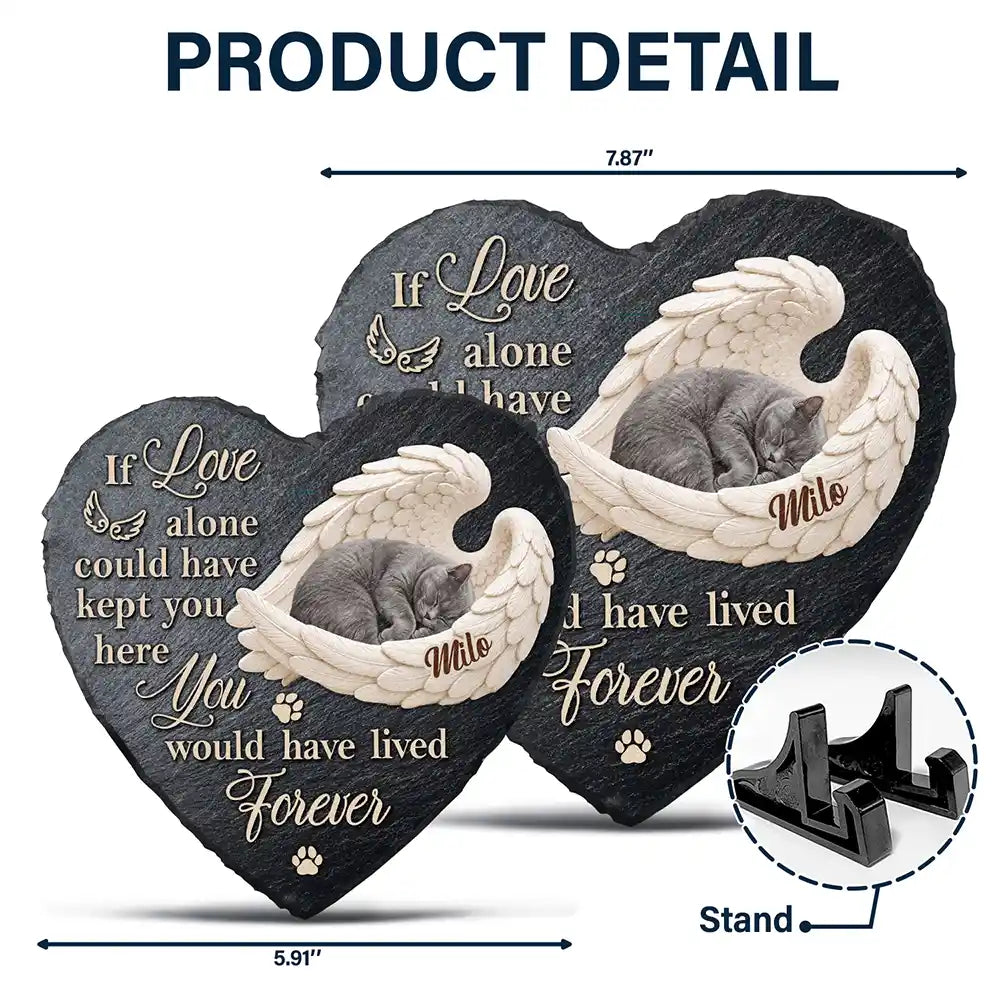 Art Design,Sentimental,Pet Lovers,Memorial,Photo - Sleeping Dog Cat Baby - Custom Photo Sleeping Angel Your Wings Were Ready Dog Pet Lovers Memorial - Personalized Heart Memorial Garden Stone