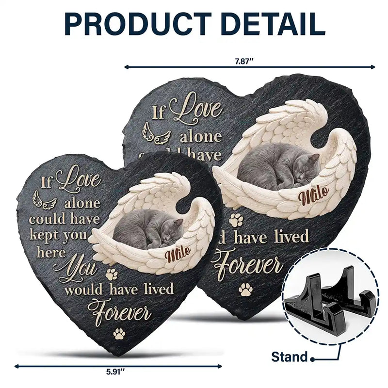 Art Design,Sentimental,Pet Lovers,Memorial,Photo - Sleeping Dog Cat Baby - Custom Photo Sleeping Angel Your Wings Were Ready Dog Pet Lovers Memorial - Personalized Heart Memorial Garden Stone