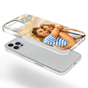 Custom Photo, Art Design, Summer, Family, Adorable, Photo - Stained Glass - Custom Photo Stained Glass Coastal Family Bestie Portrait - Personalized Clear Phone Case