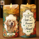 Art Design,Christmas,Pet Memorial,Sympathetic,Pet Lovers,Memorial,Photo - Stained Glass - Custom Photo Stained Glass Memorial Pet Forever In My Heart Always Loved - Personalized Flameless LED Candle