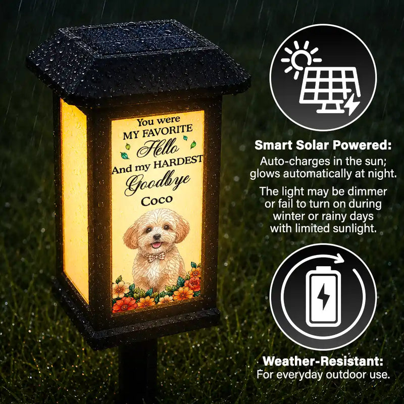 Art Design,Christmas,Sympathetic,Pet Lovers,Memorial,Photo - Stained Glass - Custom Photo Stained Glass Memorial Pet Forever In My Heart Always Loved - Personalized Solar Garden Light
