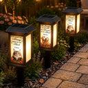 Art Design,Christmas,Sympathetic,Pet Lovers,Memorial,Photo - Stained Glass - Custom Photo Stained Glass Memorial Pet Forever In My Heart Always Loved - Personalized Solar Garden Light