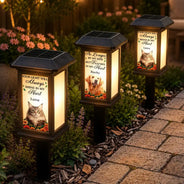 Art Design,Christmas,Sympathetic,Pet Lovers,Memorial,Photo - Stained Glass - Custom Photo Stained Glass Memorial Pet Forever In My Heart Always Loved - Personalized Solar Garden Light