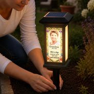 Art Design,Christmas,Sympathetic,Family,Memorial,Photo - Stained Glass - Custom Photo Stained Glass Memorial Your Light Will Always Shine In My Heart - Personalized Solar Garden Light