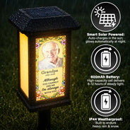 Art Design,Christmas,Sympathetic,Family,Memorial,Photo - Stained Glass - Custom Photo Stained Glass Memorial Your Light Will Always Shine In My Heart - Personalized Solar Garden Light