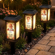 Art Design,Christmas,Sympathetic,Family,Memorial,Photo - Stained Glass - Custom Photo Stained Glass Memorial Your Light Will Always Shine In My Heart - Personalized Solar Garden Light