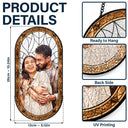 Gift For Couples,Old Couples,Love,LGBT,Gift For Wife,Gift For Boyfriend,Gift For Husband,Gift For Girlfriend - Custom Photo Stained Glass Portrait Couple Family - Personalized Rounded Rectangle Stained Glass Suncatcher