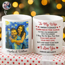 Gift For Couples,Gift For Wife,Gift For Husband,Gift For Boyfriend,Gift For Girlfriend,Funny,Old Couples - Custom Photo Starry Night Couple I Wish I Could Turn Back The Clock - Personalized Mug