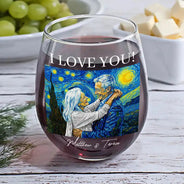 Custom Photo, Art Design, Gift For Couples, Wedding, Romantic, Photo - Starry Night - Custom Photo Starry Night Forever & Always Couple Anniversary - Personalized Stemless Wine Glass
