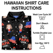 Custom Photo,Independence Day,Gift For Grandpa,Top Market,Adorable,Cut-Face Photo - Custom Photo Stars And Stripes Best Dad Grandpa Ever - Personalized Hawaiian Shirt