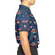 Custom Photo,Independence Day,Gift For Grandpa,Adorable,Cut-Face Photo - Custom Photo Stars And Stripes Best Dad Grandpa Ever - Personalized Polo Shirt