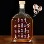 Gift For Father,Custom Photo,Independence Day,Proud,Cut-Face Photo - Custom Photo Stars & Stripes Best Dad Grandpa Ever - Personalized Whiskey Bottle
