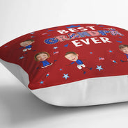 Gift For Mother,Gift For Grandma,Happy,Gift For Father,Gift For Grandpa,Summer,Independence Day,Photo,Icon,Humorous - Custom Photo Stars & Stripes Best Dad Mom Grandpa Grandma Ever - Personalized Pillow