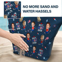 Gift For Mother,Gift For Grandma,Happy,Summer,Independence Day,Non-Eng,Photo,Icon,Humorous - Custom Photo Stars & Stripes Best Mom Grandma Ever - Personalized Beach Bag