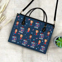 Gift For Mother,Gift For Grandma,Happy,Summer,Independence Day,Non-Eng,Photo,Icon,Humorous - Custom Photo Stars & Stripes Best Mom Grandma Ever - Personalized Leather Bag