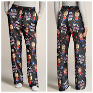 Gift For Grandma, Gift For Mother, Happy - Custom Photo Stars & Stripes Best Mom Mum Grandma Ever - Personalized Pajama Pants