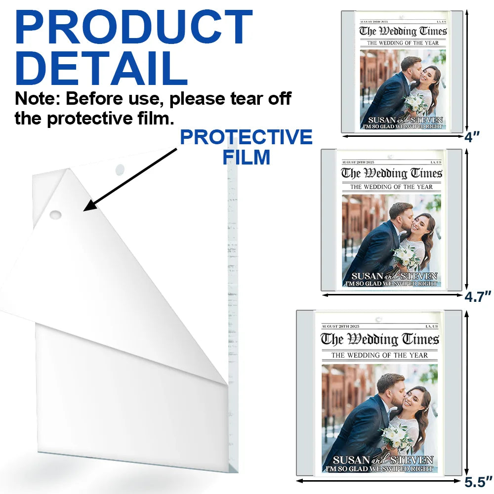 Gift For Couples, Gift For Husband, Gift For Wife, Love, Custom Photo - Custom Photo Started With A Message Couples - Personalized Custom Shaped Acrylic Ornament