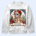 Art Design,Confident,Halloween,Gift For Yourself,Hispanic,Photo - Mexican Skull Woman Man - Custom Photo Sugar Skull Day Of The Dead Funny Mexican Hispanic - Personalized T Shirt