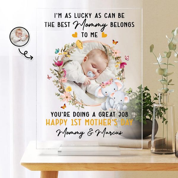 Custom Photo The Best Mommy Belongs To Me - Personalized Vertical Rectangle Acrylic Plaque