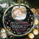 Adorable, First Christmas, New Mom, Christmas, Custom Photo, Gift For Mother, Upload Full Photo - Custom Photo The Best Mommy Belongs To Me New Mom - Personalized Circle Glass Ornament