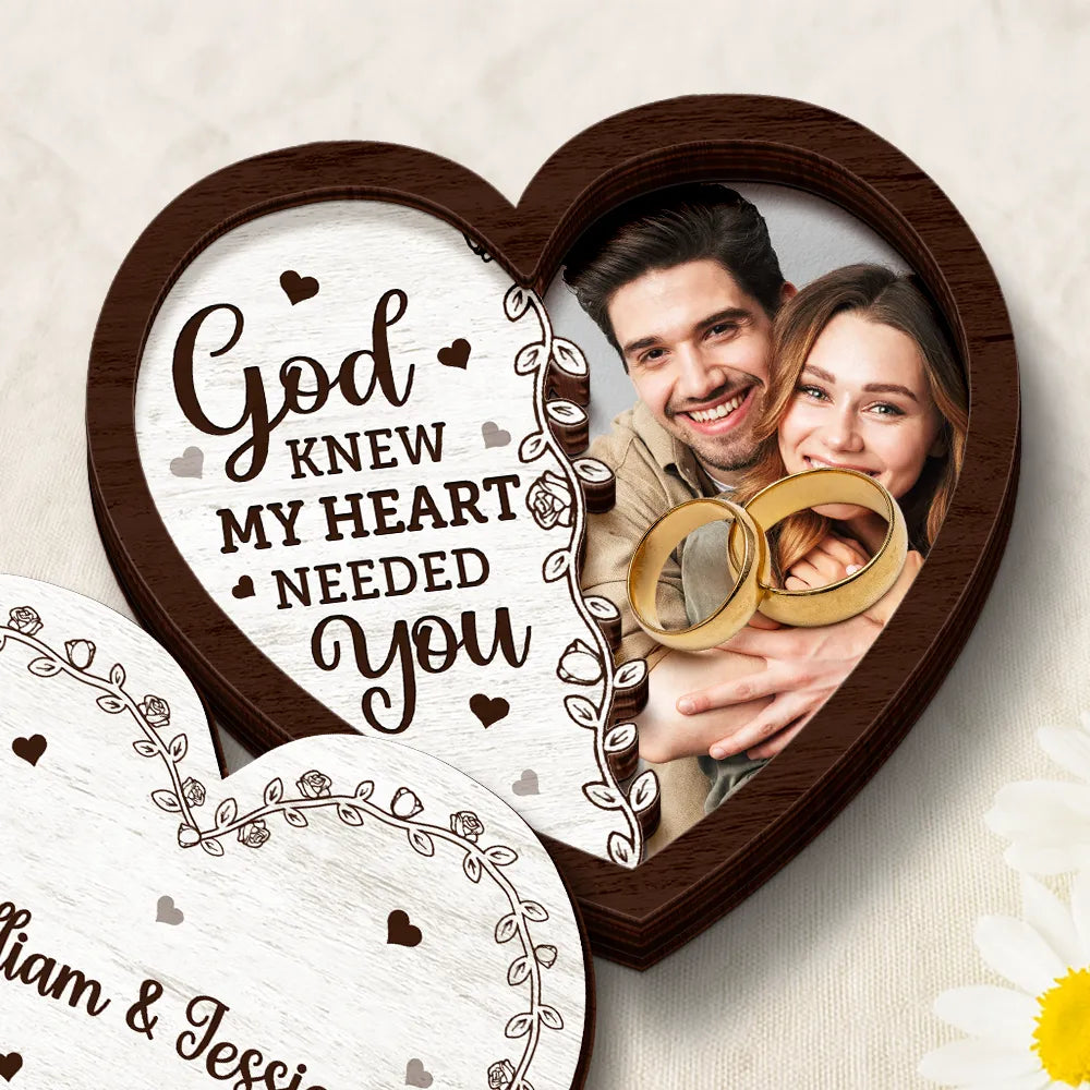 Gift For Husband, Gift For Wife, Gift For Boyfriend, Gift For Girlfriend, Custom Photo, Love, Gift For Couples - Custom Photo The Date We Became Mr. & Mrs. - Personalized 2-Layered Wooden Ring Dish