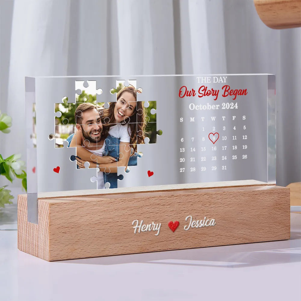 Gift For Couples, Gift For Husband, Gift For Wife, Gift For Boyfriend, Gift For Girlfriend, Love, Custom Photo - Custom Photo The Day I Found My Missing Piece - Personalized Rectangle LED Light