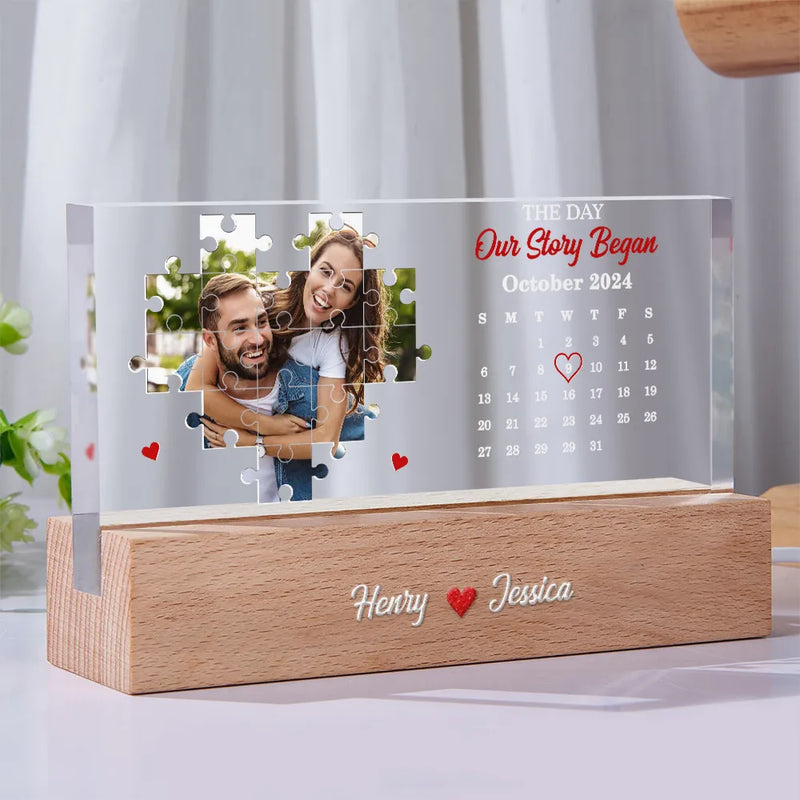 Gift For Couples, Gift For Husband, Gift For Wife, Gift For Boyfriend, Gift For Girlfriend, Love, Custom Photo - Custom Photo The Day I Found My Missing Piece - Personalized Rectangle LED Light