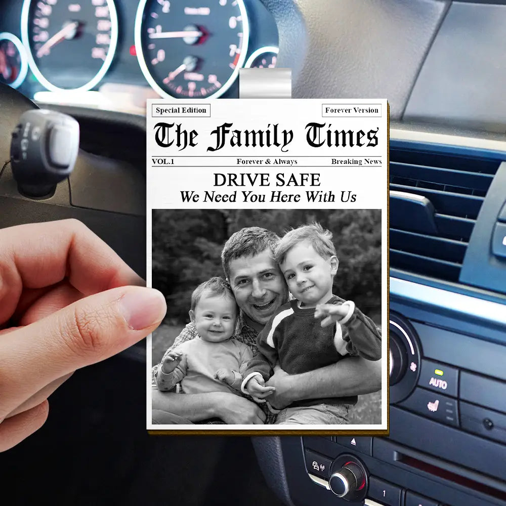 Gift For Father, Custom Photo, Top Market, Non-Eng, Photo, Grateful - Custom Photo The Father's Day Times - Personalized Custom Shaped Car Visor Clip - Pack