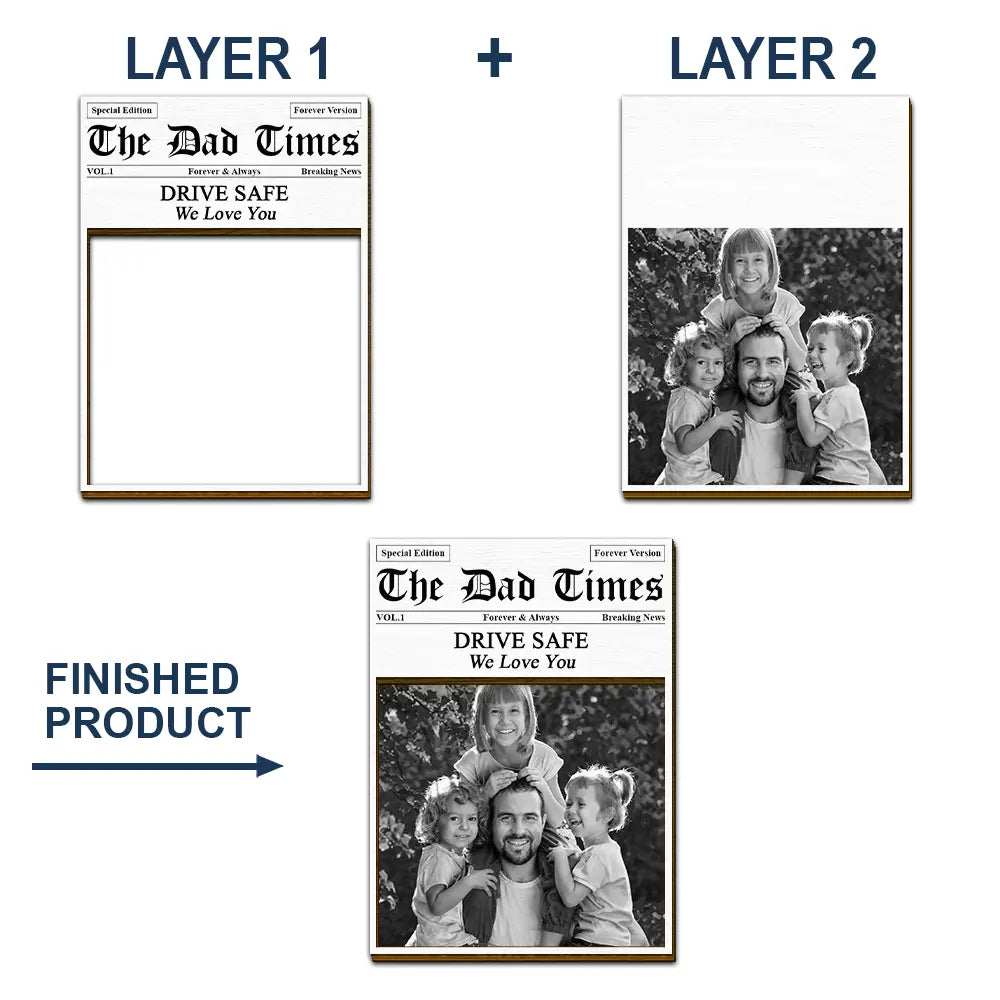 Gift For Father, Custom Photo, Top Market, Non-Eng, Photo, Grateful - Custom Photo The Father's Day Times - Personalized Custom Shaped Car Visor Clip - Pack