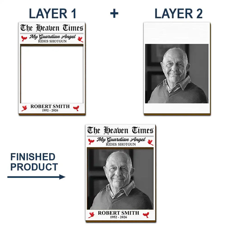 Custom Photo,Photo,Sympathetic - Custom Photo The Heaven Times - Personalized Custom Shaped Car Visor Clip