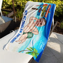 Gift For Yourself,Gift For Women,Gift For Men,Retirement,Beach,Summer - Custom Photo The Legend Has Retired - Personalized Beach Towel