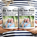 Old Couples,Gift For Couples,Gift For Women,Gift For Men,Gift For Wife,Gift For Husband,Gift For Boyfriend,Gift For Girlfriend,Love,LGBT - Custom Photo The Love Times Newspaper Theme - Personalized Mug