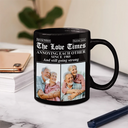 Old Couples,Gift For Couples,Gift For Women,Gift For Men,Gift For Wife,Gift For Husband,Gift For Boyfriend,Gift For Girlfriend,Love,LGBT - Custom Photo The Love Times Newspaper Theme - Personalized Mug