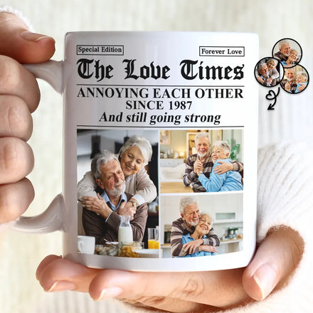 Custom Photo The Love Times Newspaper Theme - Personalized Mug