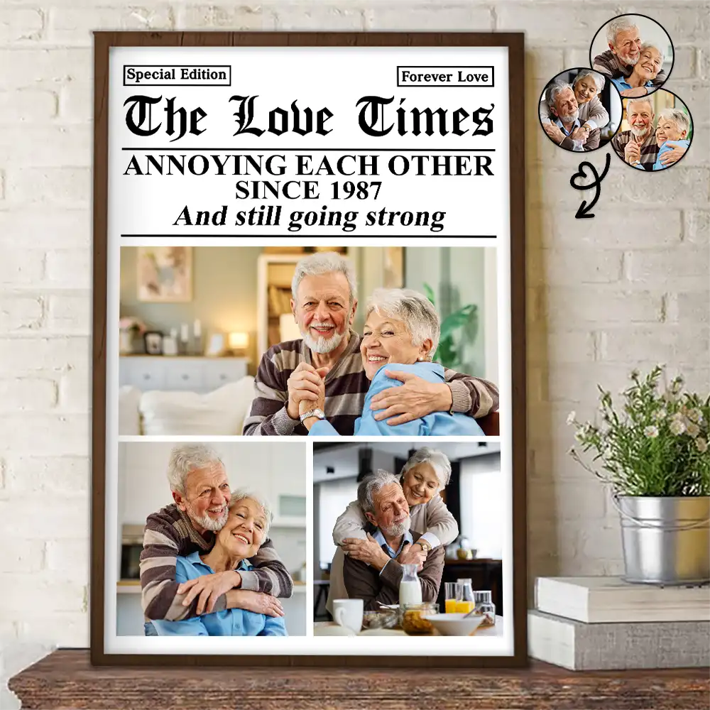 Custom Photo The Love Times Newspaper Theme - Personalized Poster