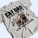 Custom Photo,Cat Dad,Pet Lovers,Gift For Father,Playful,Remove BG Photo - Custom Photo The Man The Myth The Snack Dealer - Gift For Cat Dad - Personalized T Shirt