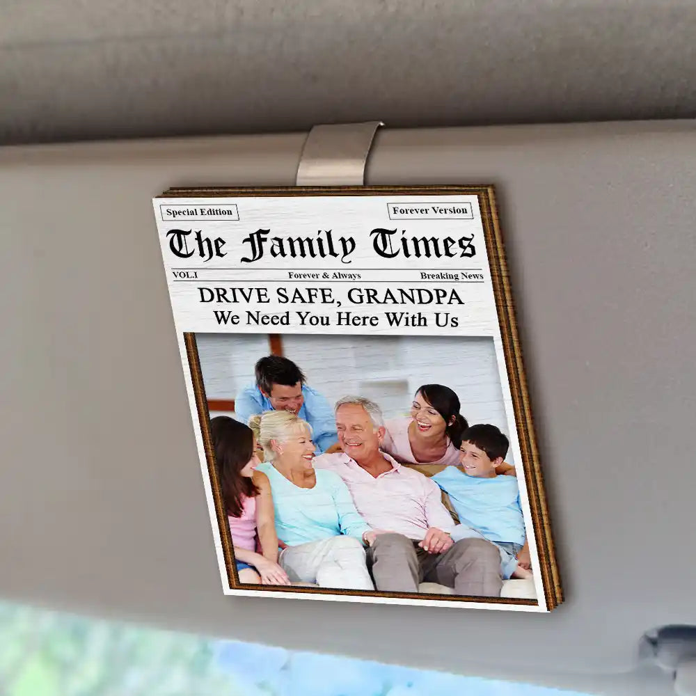 Custom Photo,Photo,Grateful - Custom Photo The Papa Times - Personalized Custom Shaped Car Visor Clip