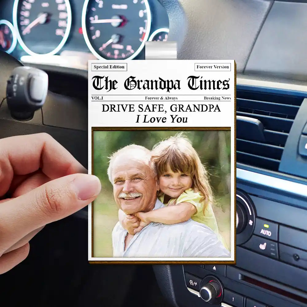 Custom Photo,Photo,Grateful - Custom Photo The Papa Times - Personalized Custom Shaped Car Visor Clip