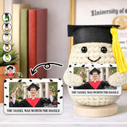 Graduation, Gift For Women, Gift For Men, Gift For Daughter, Gift For Son, Gift For Bestie, Happy, Funny - Custom Photo The Tassel Was Worth The Hassle - Personalized Doll Crochet With Custom Card