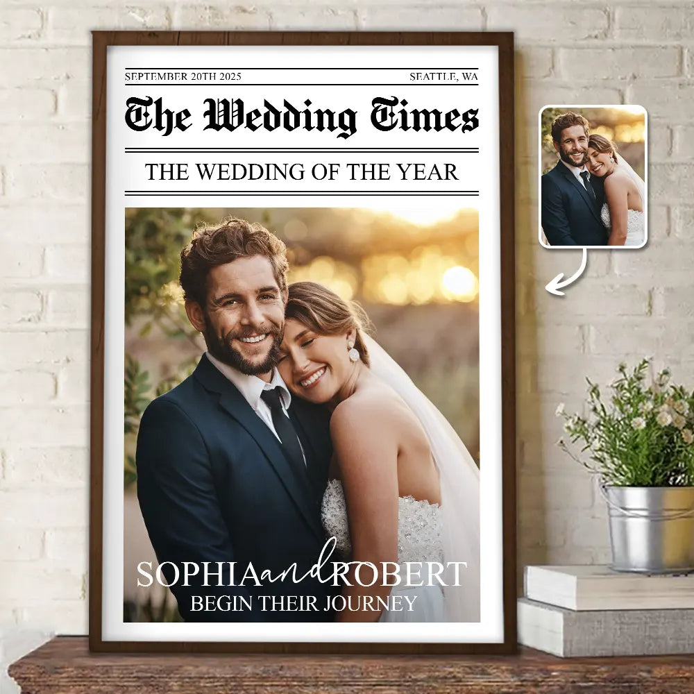 Gift For Couples,Wedding,Love,Gift For Women,Gift For Men,Gift For Wife,Gift For Husband,LGBT - Custom Photo The Wedding Of The Year Newlywed Couples - Personalized Poster