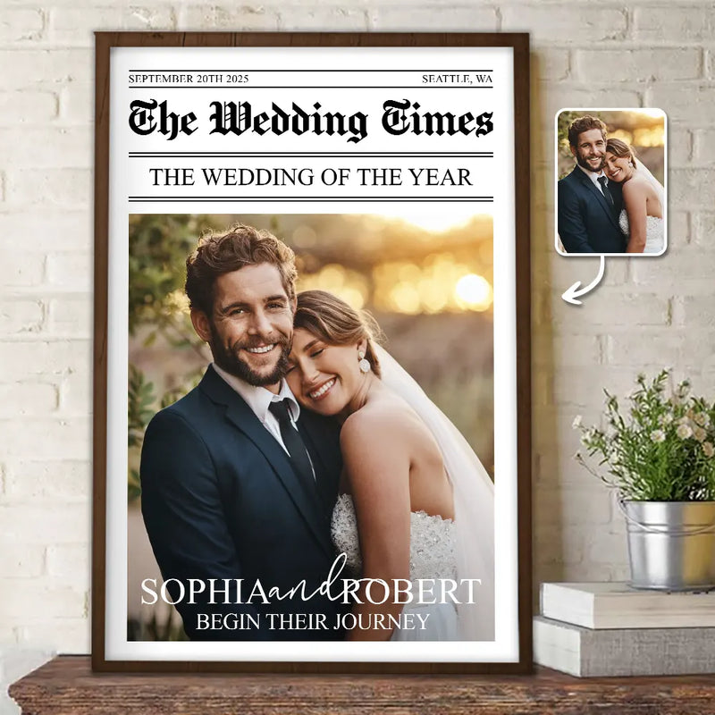 Gift For Couples,Wedding,Love,Gift For Women,Gift For Men,Gift For Wife,Gift For Husband,LGBT - Custom Photo The Wedding Of The Year Newlywed Couples - Personalized Poster
