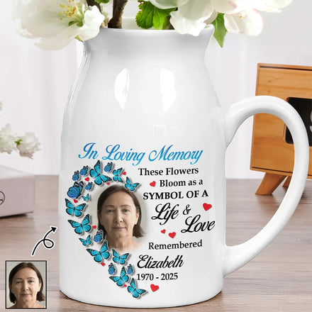Custom Photo These Flowers Bloom As A Symbol - Personalized Ceramic Flower Vase