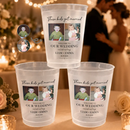 Custom Photo, Romantic, Gift For Couples, Wedding, Dynamic Photo - Custom Photo These Kids Got Married Vintage - Personalized Frosted Cups