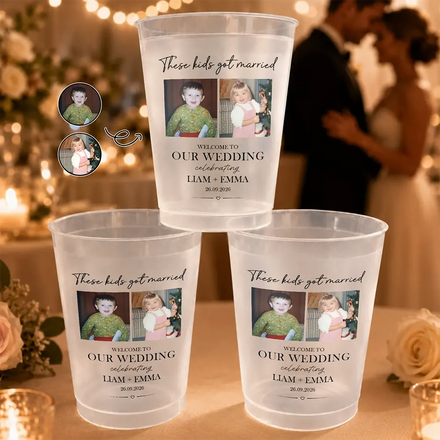 Custom Photo These Kids Got Married Vintage - Personalized Frosted Cups