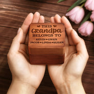 Gift For Yourself,Gift For Women,Gift For Men,Gift For Grandpa,Gift For Father,Parents,Gift For Grandparents,Love - Custom Photo This Grandma Belongs To The Kids - Personalized Wooden Accordion Photo Box
