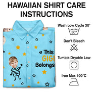 Gift For Grandma,Gift For Mother,Love,Stick Figure - Custom Photo This Grandpa Grandma Dad Mom Belongs To Kids Pet - Personalized Hawaiian Shirt